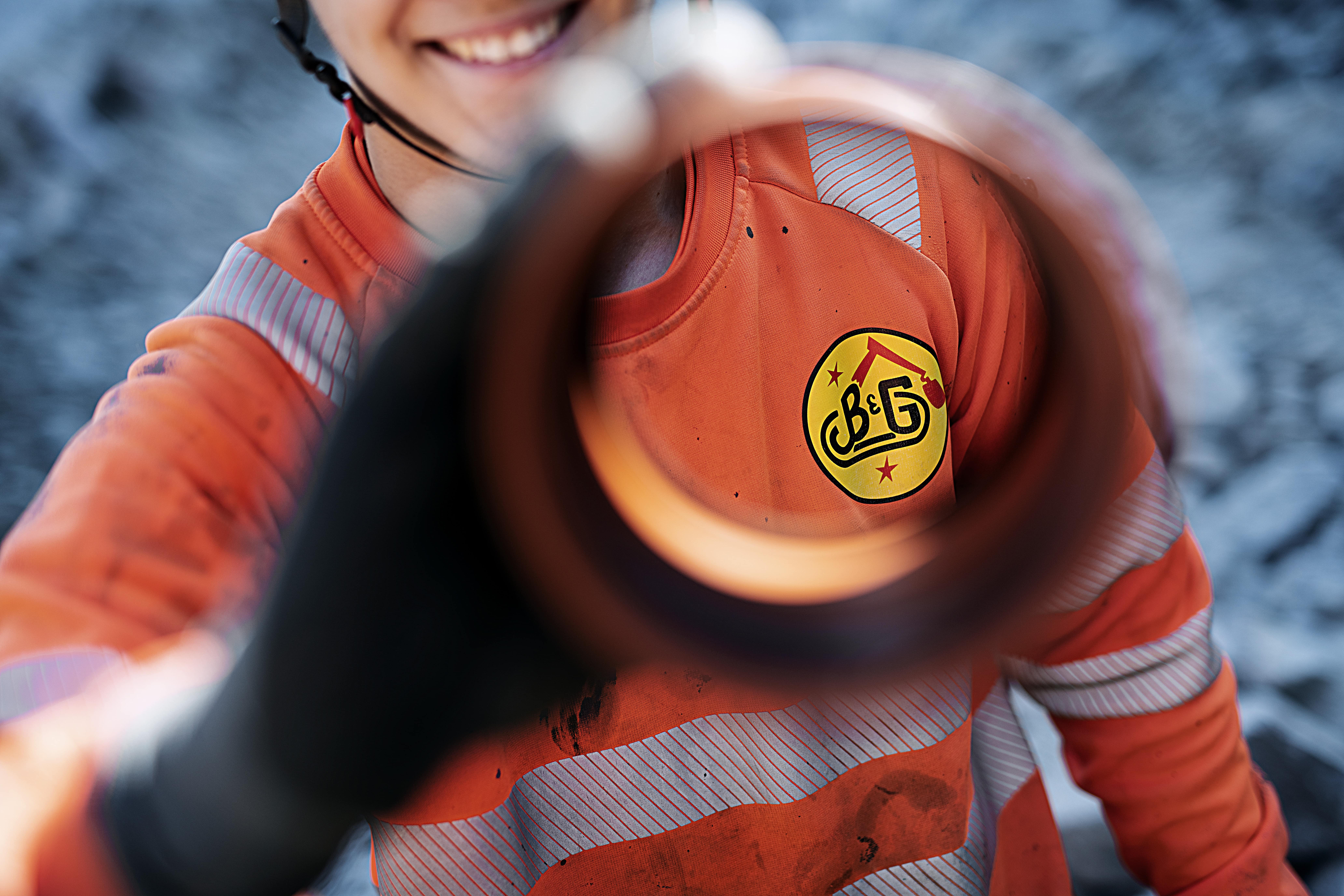 Detaljbilde av BG logo